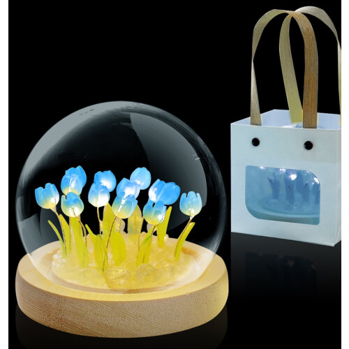 Νυχτερινό φωτιστικό LED Taplcvy Tulip – Φωτιστικό τεχνητών λουλουδιών με μπαταρία για