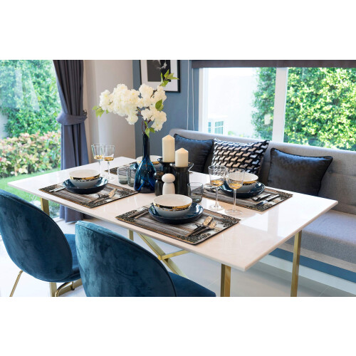Set van 4 vinyl placemats – rechthoekig, antislip, bruin 2
