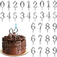 Reusable Digital Number Birthday Candle Holders Set, Silver Cake Decor, Easy Insert Design – 3 Sets (Compatible with Standard Candles)
