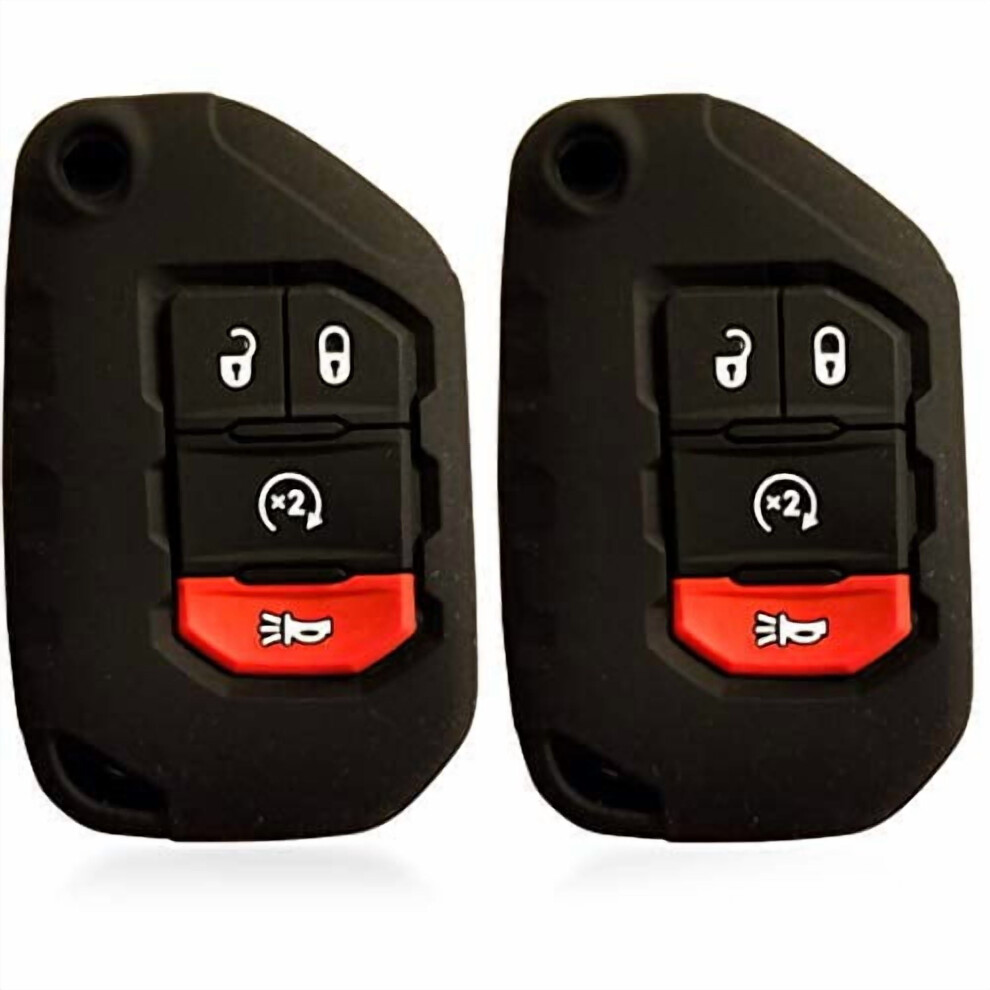 2-Pack Silicone Key Cover For Jeep Wrangler Jl & Gladiator 9058772239051