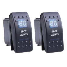 2Pcs Waterproof Marine Boats Rocker Switches 5 Pins 2 Position Rocker Toggle Switches LED Light Rocker Switches for Car Boats