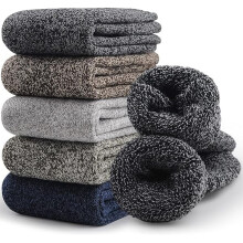 5 Pairs Merino Wool Socks for Men, Thick Winter Wool Hiking Socks, Warm Breathable Crew Mens Socks