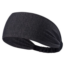 Unisex Sports Headbands Dark Grey Soft Breathable Sweat Absorbing Headband for Fitness Yoga