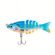2 mini esche artificiali bioniche multi-segmento - 6 cm / 5 g - Swimbait artificiali per la pesca di trote e persici in acqua dolce e salata.