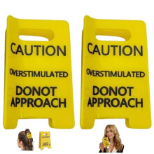 Fermaglio per capelli con scritta "Attenzione iperstimolata", fermacoda giallo per capelli spessi e ricci – Compatibile con i fermagli per capelli