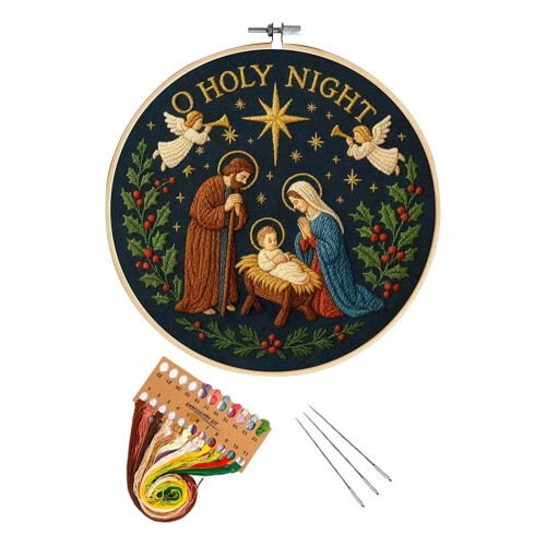 Easter Holy Night Embroidery Kit for Beginners