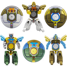 6 KS transformovatelných robotických fidget spinnerů – zlaté, stříbrné,