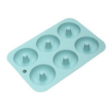 Siliconen donutvorm met antiaanbaklaag, 6 holtes, blauw