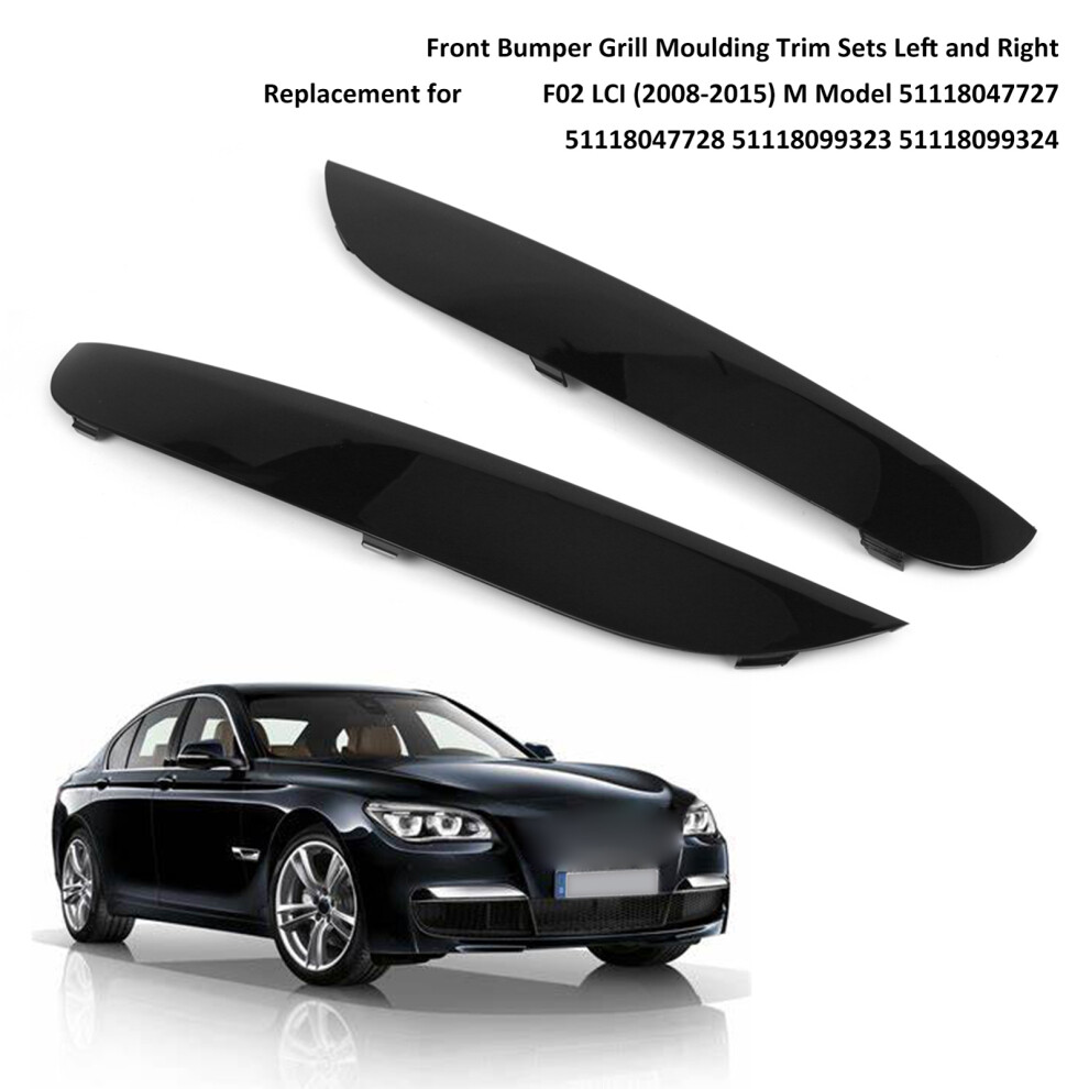 Bmw F02 Lci Front Grill Trim Left Right Black 7293282968356