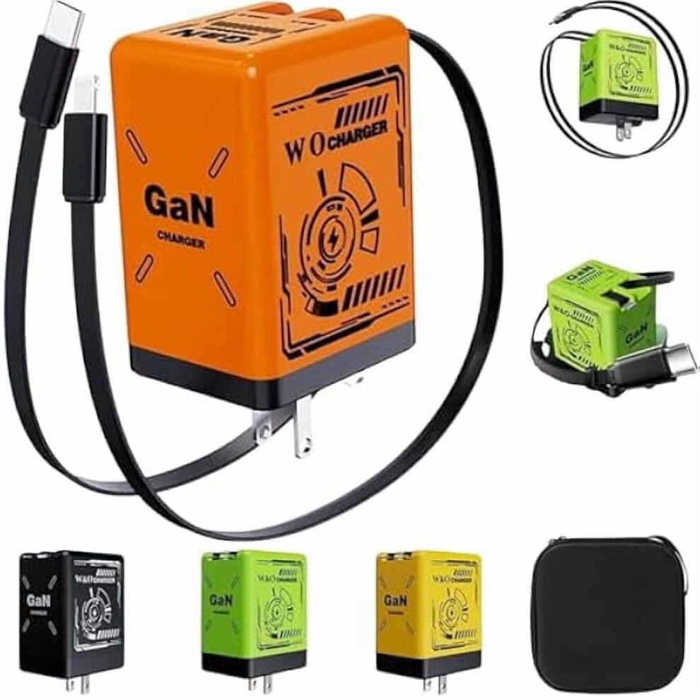 2-In-1 Gan 120W Fast Charger With Retractable Cable And 9058772265517