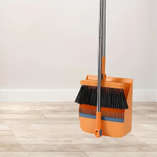 Ensemble balai et pelle à poussière avec manche en métal, 1 pièce