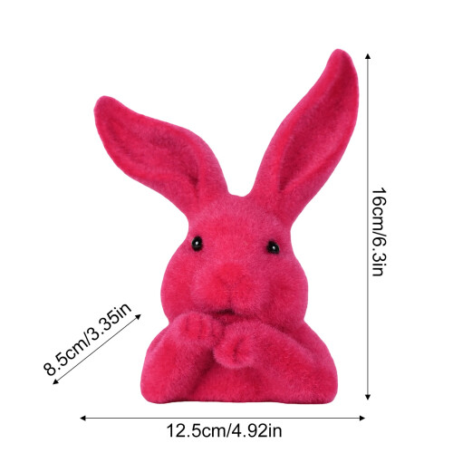 Figurine de lapin de Pâques floqué en mousse de 16 cm 1