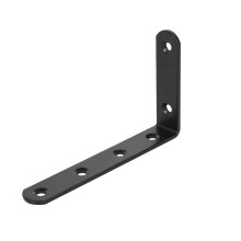 Équerres noires en L pour bois 12,5 x 7,5 cm (4,92 x 2,95 pouces), 3 mm, robustes