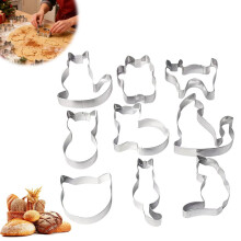 9-Pc Stainless Steel Cat Cookie Cutters Set, Compatible with DIY Baking, Fondant & Pastry Decoration