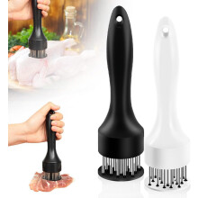 Stainless Steel Meat Tenderizer, 21-Pin Steak Needle Tool, Ultra compatible with Sharp Needle Blades, Includes Pounding Mallet