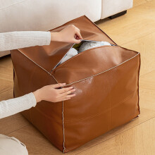 Pouf ottoman à moins de 5 $ ! Pouf ottoman, housse de pouf non rembourrée, simili cuir PU style marocain, repose-pieds pour salon, cadeau idéal