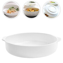 Plat à four en céramique 23 x 20,5 x 4,3 cm, compatible lave-vaisselle et four, idéal pour les plats de viande et les gratins (1 pièce)