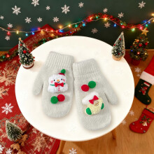Aolie Christmas Winter Gloves, Cute Warm Mittens for Women & Men, Cartoon Knit Fleece Gloves – Holiday Gift (1 Pair), compatible with Xmas