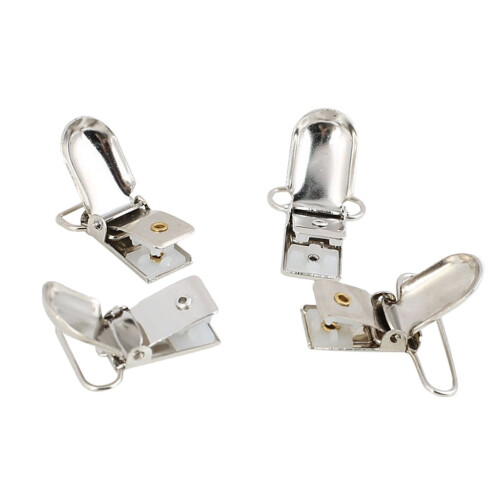 10-Pack Duckbill Pacifier Clips with Adjustable Buckles – Compatible with Pacifiers, Office & Craft Use, Silver 1