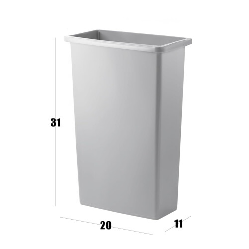 23 Gallon Gray Slim Tall Plastic Trash Can for Kitchen and Use 1
