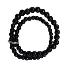 Practical Black Beaded Wrist Jewelry Couple String for Women Infused with National Styles and Graces