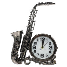 Large Display Alarm Clock Saxophone Shaped Dark Grey Aesthetic for Living Room 1Pcs