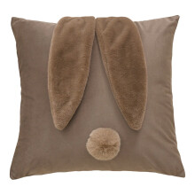 Osterhasen-3D-Kissenbezug, 45 x 45 cm, flauschiger Schwanz und Ohren, weicher Plüsch-Dekokissenbezug für Sofa/Bett – Kissen nicht enthalten