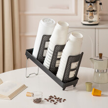 Porte-gobelets avec support – Organisateur de gobelets jetables, support vertical de rangement pour gobelets de cuisine et de bureau, compatible