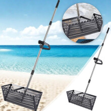Sand Flea Rake Steel Beach Sand Tooth Wide Detachable Long Handle Rake For Beach Disseminators 40x20x141cm