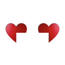 Drevená dekorácia do rohu dverí v tvare srdca na Valentína – 2 ks