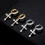 Gold Cross Earrings 14K Gold Plated Drop Dangle 2
