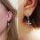 Gold Cross Earrings 14K Gold Plated Drop Dangle 6