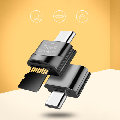 HeroNeo USB Type C SD High-speed Card Reader USB 2.0 Micro- SD Card Reader Adapter for SD Micro- SD with OTG Function Hot Swap 1