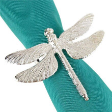 96 Pcs Dragonfly Napkin Rings, Zinc Alloy Napkin Buckle Silver Napkin Ring for Hotel Wedding Holiday Table Dinner