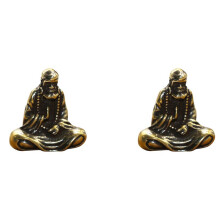 2X Estátua de Bronze Retrô Buda Dharma Miniatura Bodhidharma Master Estatuetas Decoração de Mesa Artesanato Presentes Miniaturas