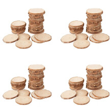 160Pcs 3-4CM Unfinished Natural Round Wood Slices Circles with Tree Bark Log Discs for DIY Crafts Home Party Decoration