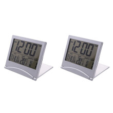 2X Digital Travel Alarm Clock Battery Operated Large Number Display Clock with Temperature 12/24H Small Desk Clock