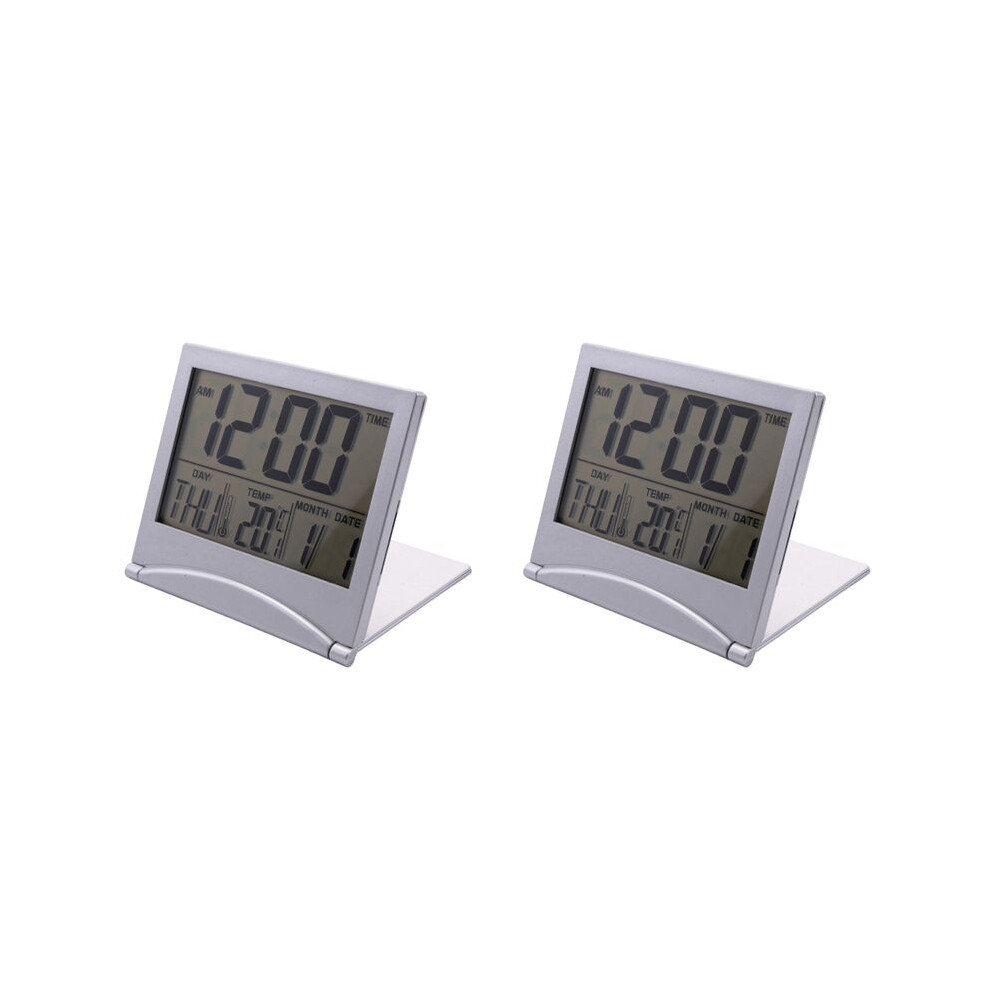 2X Digital Travel Alarm Clock Battery Operated Large Number Display Clock With Temperature 12/24H Small Desk Clock Typecat