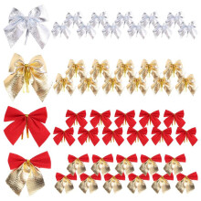 48 Piezas Adornos Lazos de Cinta NavideñA, DecoracióN con Lazo de áRbol de Navidad, Regalos, Envoltorios, Suministros para Manualidades (4 Colores)