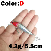 2 ks umelá rybárska návnada Minnow 4,3 g z plastu s 3D očami, magnetická