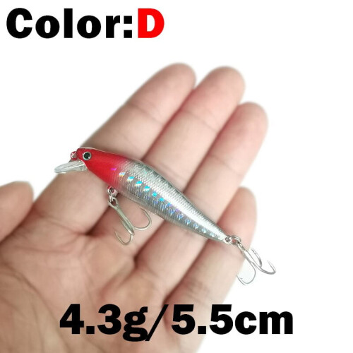 2 τεμάχια τεχνητό δόλωμα ψαρέματος Minnow 4.3g από πλαστικό με μαγνητικά τρισδιάστατα