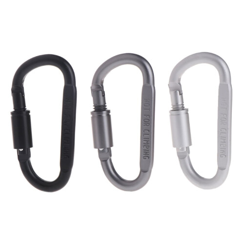 D-förmiger Kletterkarabiner mit Drehverschluss (1 Stück) 1