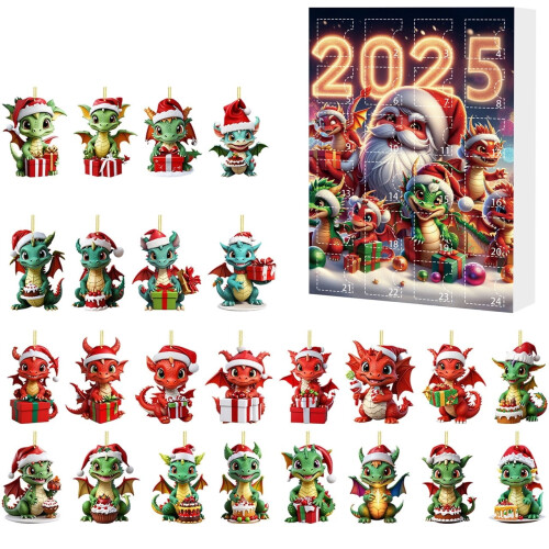 Ημερολόγιο Advent 2025 με ακρυλικές κούκλες, διακόσμηση και δώρο με αντίστροφη 1