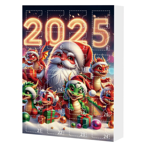 Ημερολόγιο Advent 2025 με ακρυλικές κούκλες, διακόσμηση και δώρο με αντίστροφη 2