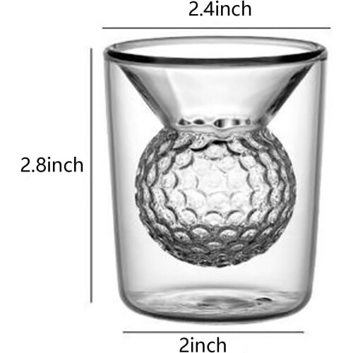 Golfbal whiskyglazen set van 2 2