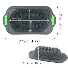 Rectangular Lotus-Shaped Silicone Toast & Bread Mold – Compatible with Oven, Microwave, Freezer – for Toast, Bread, Chocolate, Pudding, Jelly,