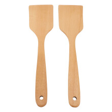 Ensemble de 2 spatules en bois, spatules de cuisine en bois de hêtre pour ustensiles de cuisine antiadhésifs