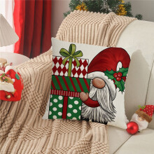 Cojín de gnomo navideño rojo de 45 cm (18 pulgadas) para decoración festiva del hogar