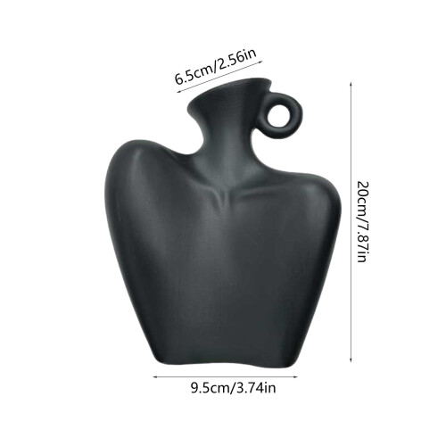 Vása Gloinithe Plaisteach Nua-Aimseartha 20cm – Dubh 2