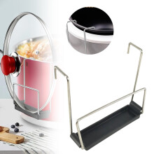 Stainless Steel Slow Cooker Lid Holder, Pot Lid Organizer Rack With Silicone, Kitchen,Black